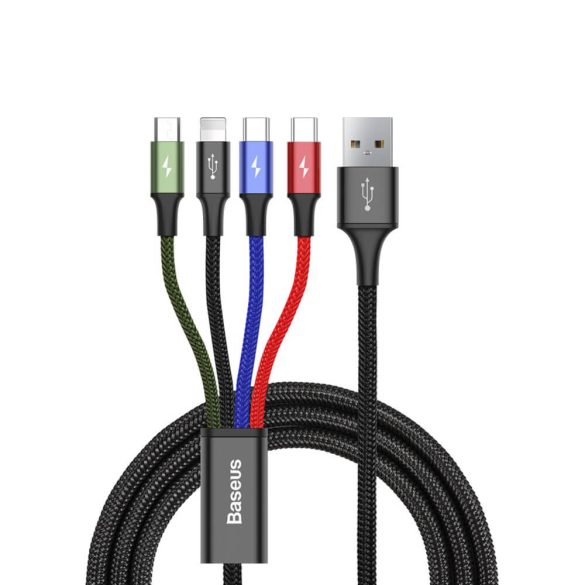 Kábel elosztó adapter  3A 4in1: 1xUSB-C, 1xApple Lightning, 2xmicro-USB 120cm gyorstöltő Baseus