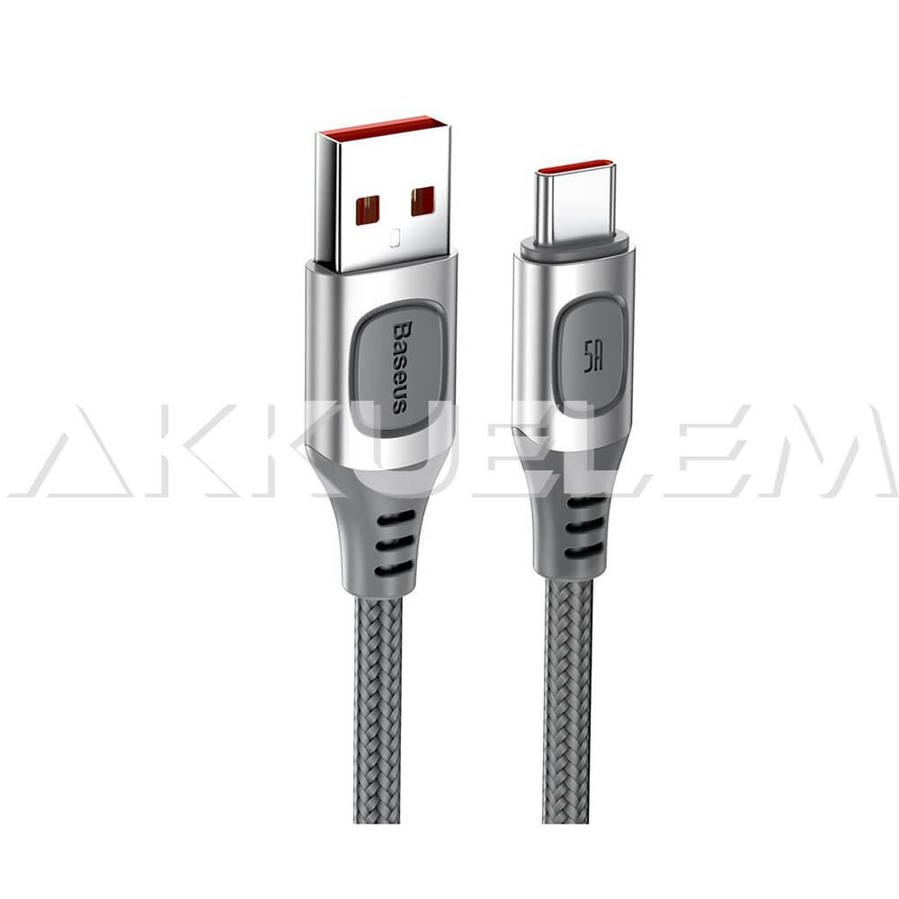 Baseus USB-A 2.0 / USB-C Type-C 1m Quick Charge 5A SZÜRKE