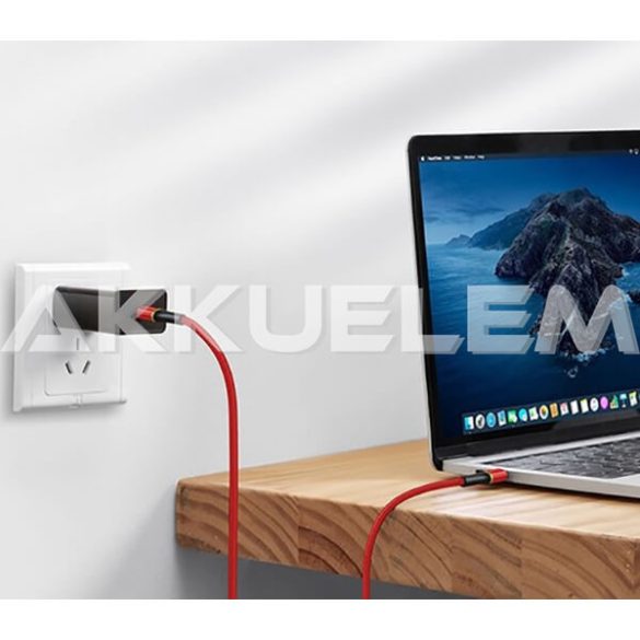 Baseus USB-C PD 2.0 200cm Baseus Halo gyors 3.0 kábel 60W PIROS színű