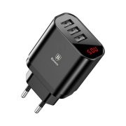 Baseus fali töltő 3xUSB max 3.4A digitális kijelzős