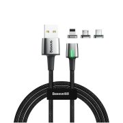   Baseus Zinc USB-C Lightning micro-USB mágneses 2m gyorstöltő kábel 2.4A 3in1