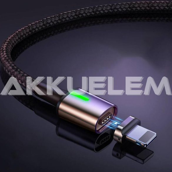 Baseus Zinc USB-C Lightning micro-USB mágneses 2m gyorstöltő kábel 2.4A 3in1