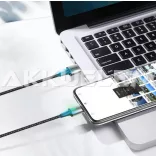 Baseus Zinc USB-C Lightning micro-USB mágneses 2m gyorstöltő kábel 2.4A 3in1