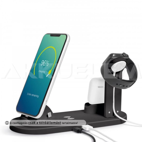 Bewello vezeték nélküli töltőállomás USB USB-C Lightning