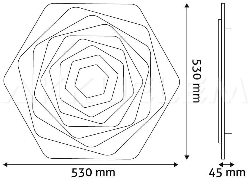 Avide Design ATINA mennyezeti lámpa 85W 11600lumen távirányítós