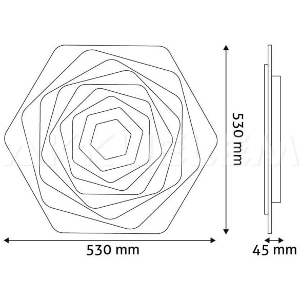 Avide Design ATINA mennyezeti lámpa 85W 11600lumen távirányítós