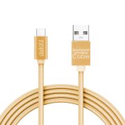   USB Adatkábel + töltő 1m USB-C LED fénnyel delight ARANY 2A Type-C