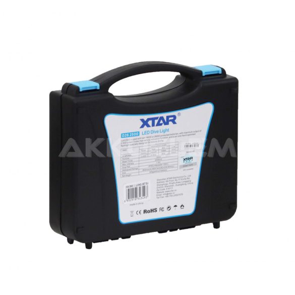 XTAR D26 2500lm búvárlámpa + 2 x 26650 Li-ion akku + FC2 töltő szett