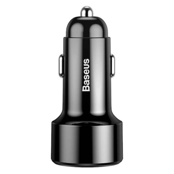 Baseus gyors autós töltő 12-24V 45W 1xUSB/5A 1xUSB-C/3A kijelzős