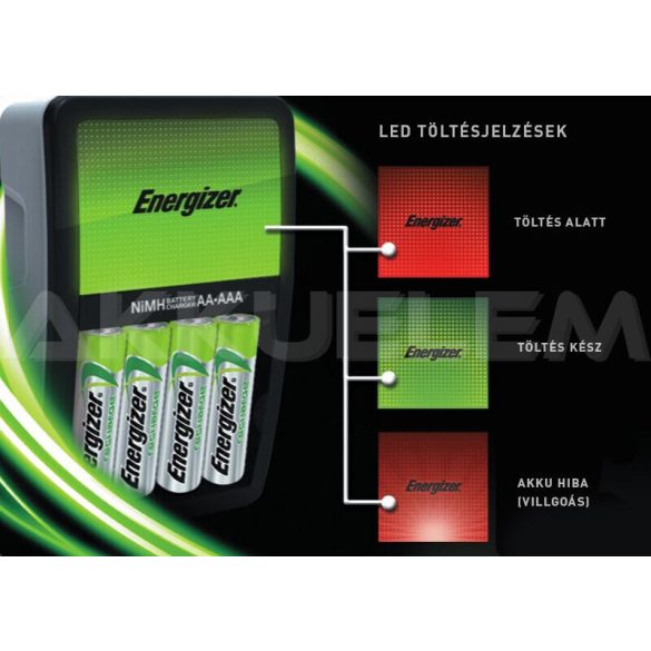 Energizer Maxi 10 órás töltő + 4*2000mAh AA akku 2/4 akku töltésére