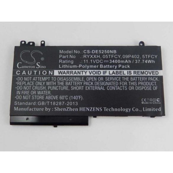 Dell Latitude 12 5000 12 E5250 3400mAh utángyártott akkumulátor - RYXXH