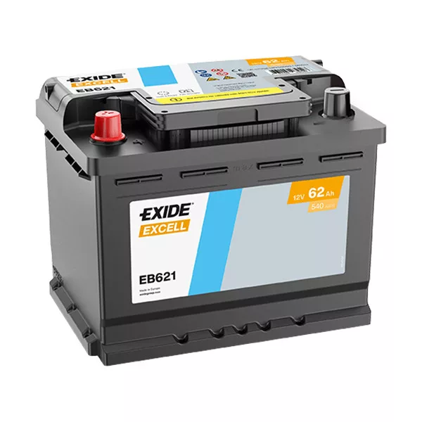 EXIDE Excell EB621 62Ah 540A  autó akkumulátor BAL+