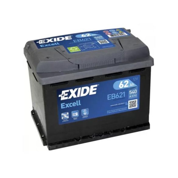 EXIDE Excell EB621 62Ah 540A  autó akkumulátor BAL+