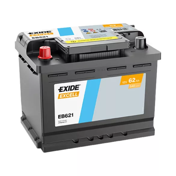 EXIDE Excell EB621 62Ah 540A  autó akkumulátor BAL+